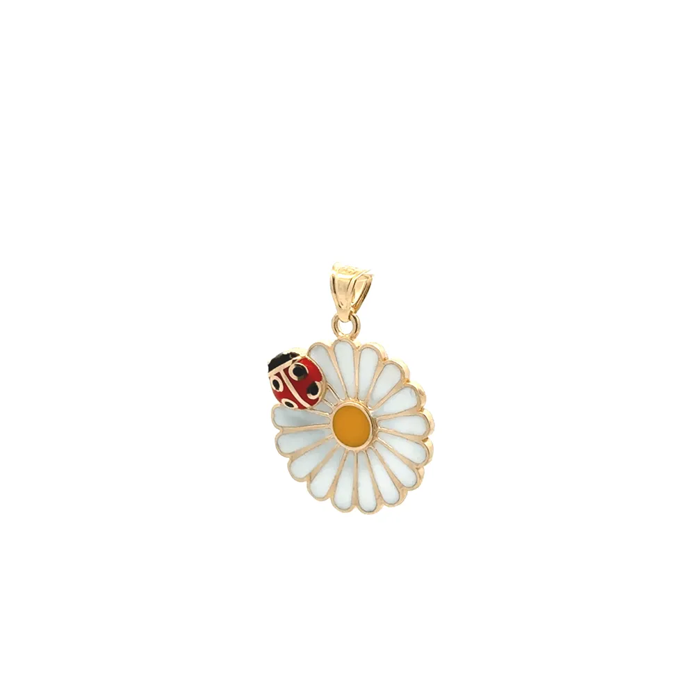 Papatya Uğur Böceği Kolye Ucu(1,7*2,3 Cm)