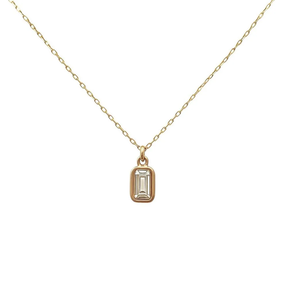 Baget Taşlı Minimal Kolye