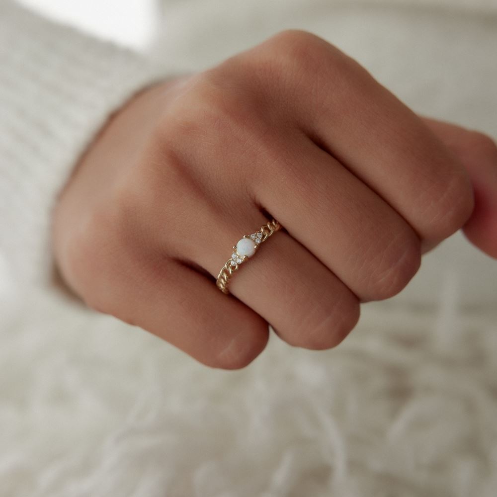 Gurmet Sedef Taşlı Yüzük