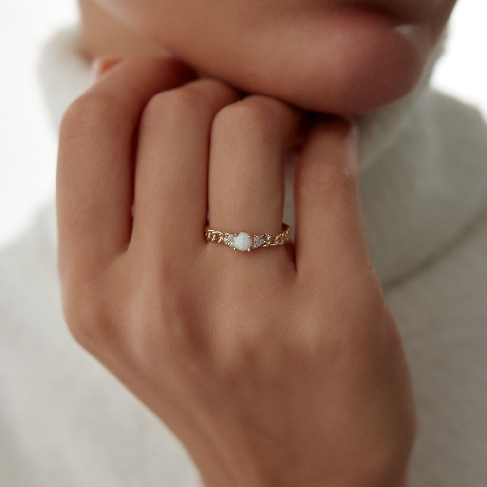 Gurmet Sedef Taşlı Yüzük