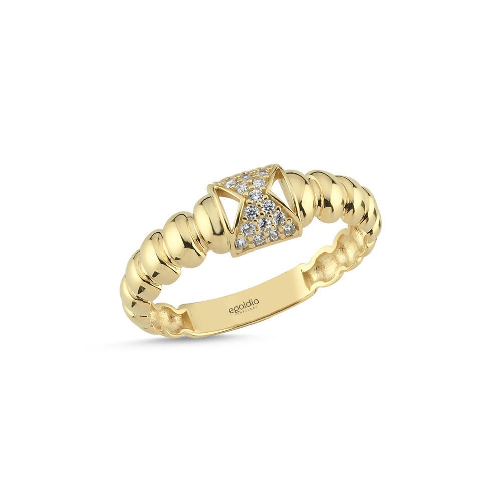 Burgu Tasarım Taşlı Yüzük