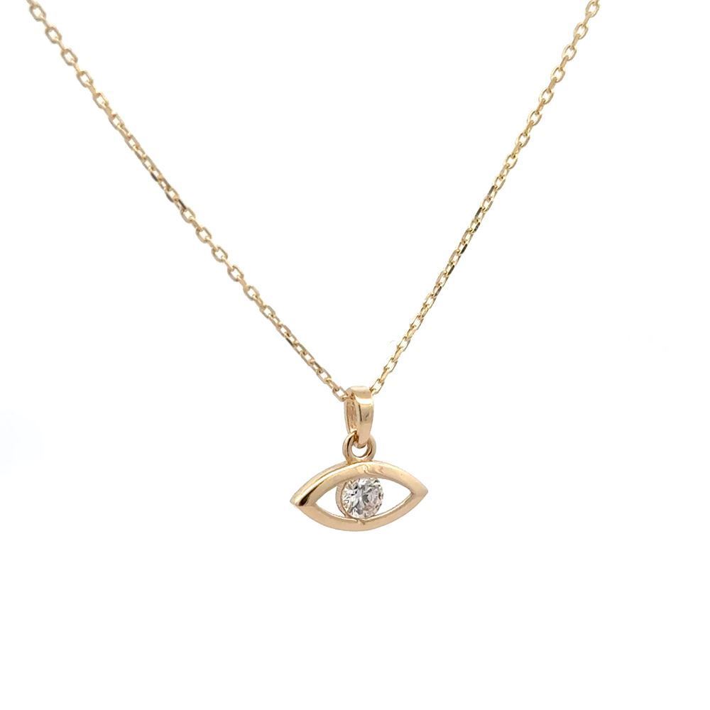 Göz Beyaz Taşlı Kolye