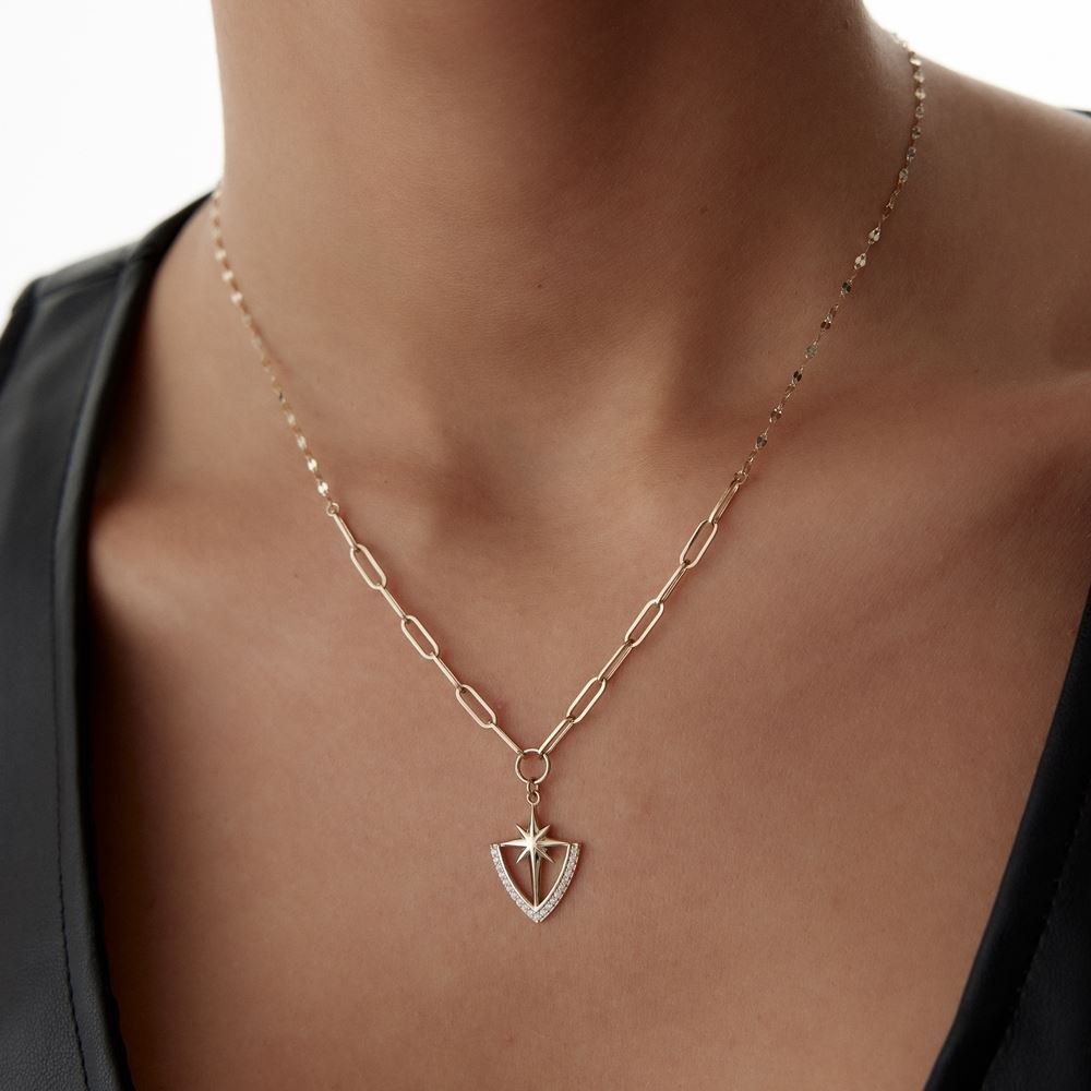 Kutup Yıldız Ataç Pullu Kolye