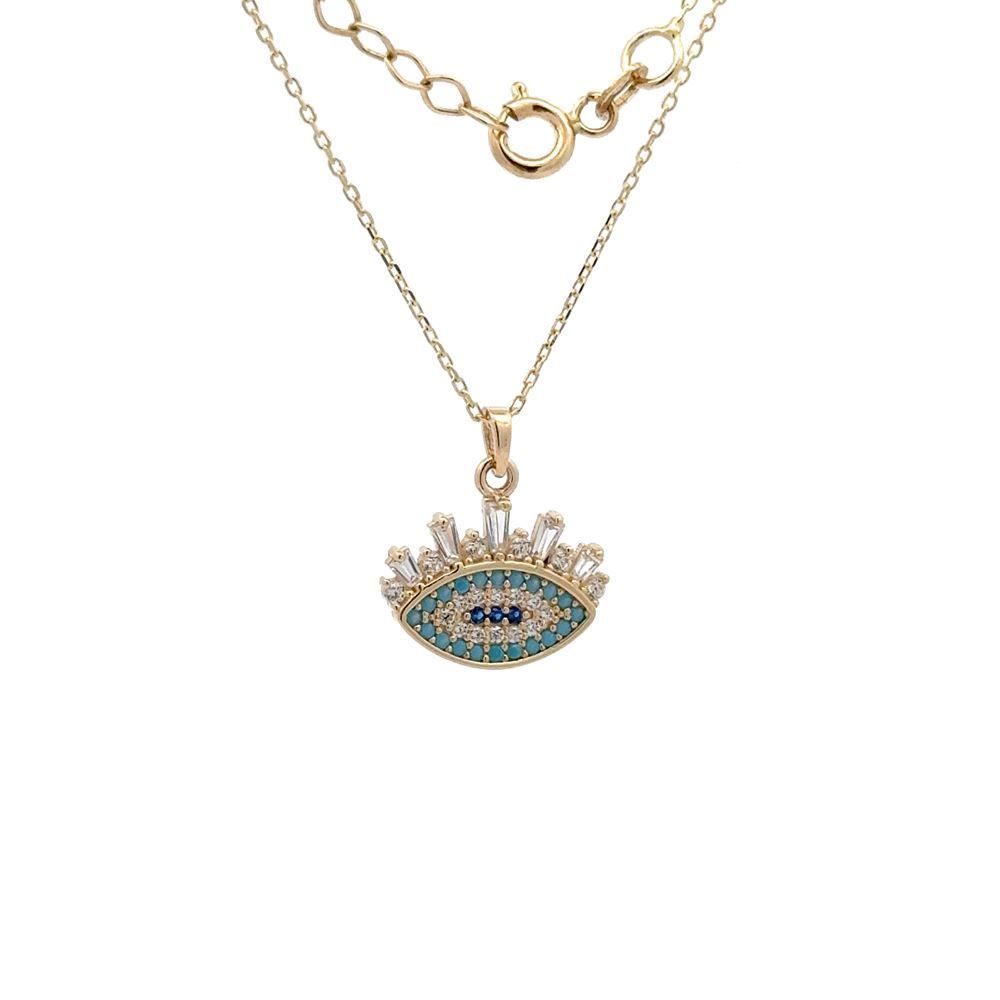 Renkli Parçalı Taşlı Göz Kolye