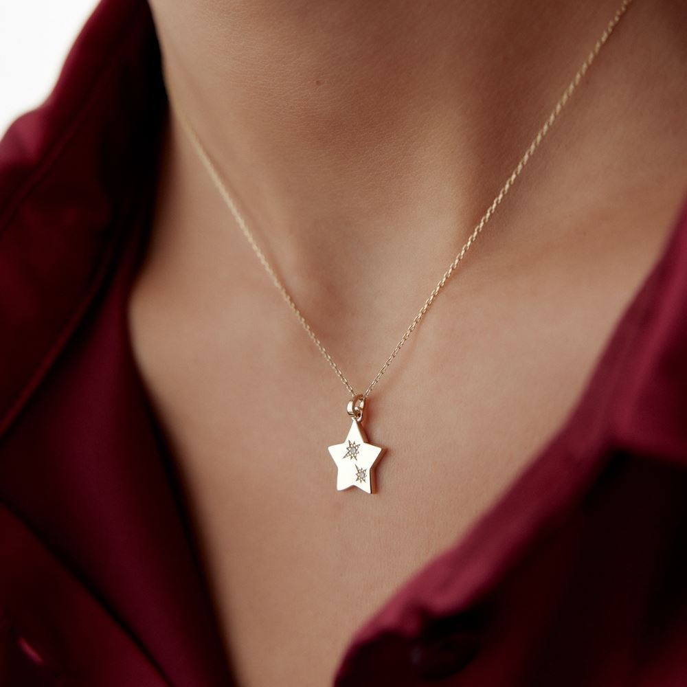 Yıldız Taşlı Tasarım Kolye