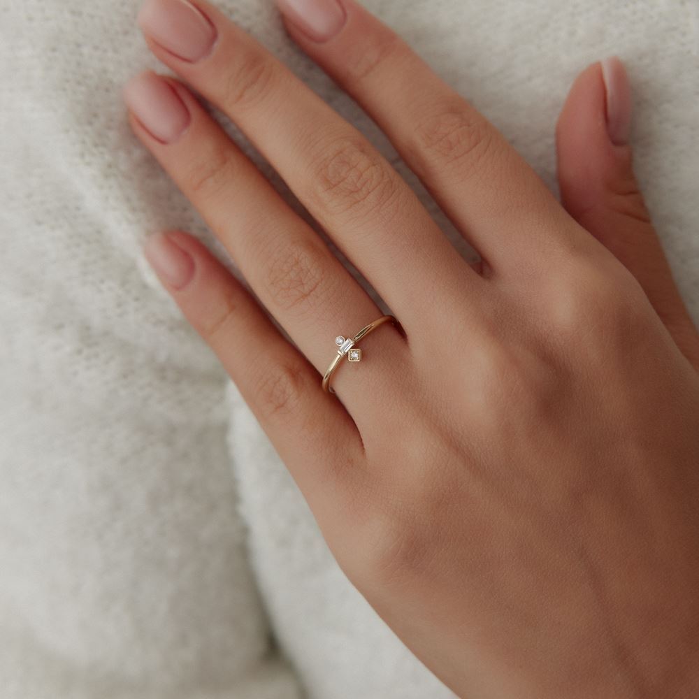 Baget Damla Taşlı Yüzük