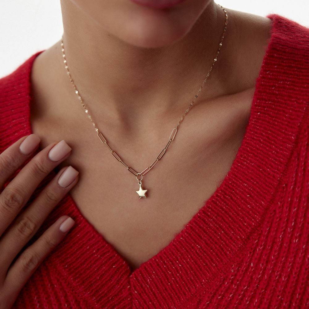 Kalp Ataç Pullu Kolye