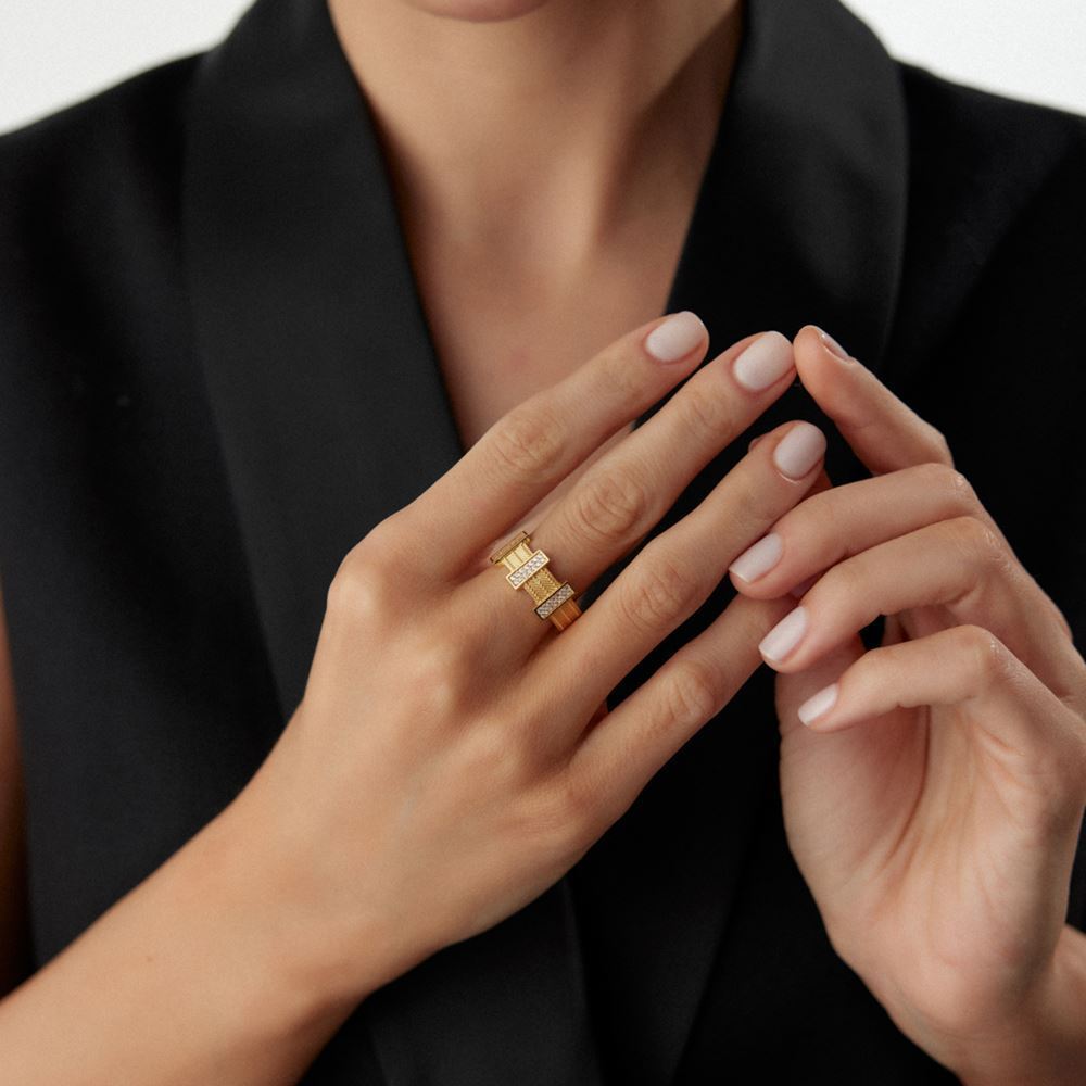 Dikdörtgen Taşlı Kalze Yüzük