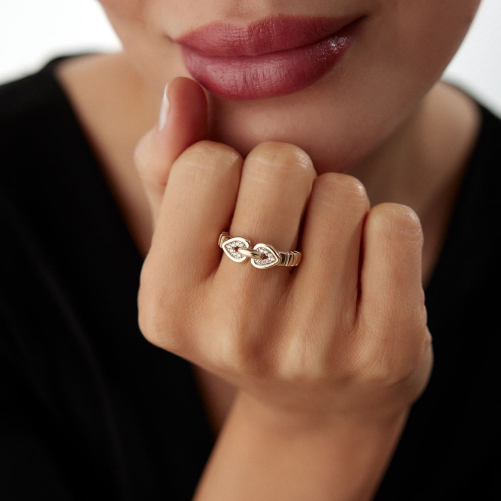 İki Kalp Taşlı Yüzük