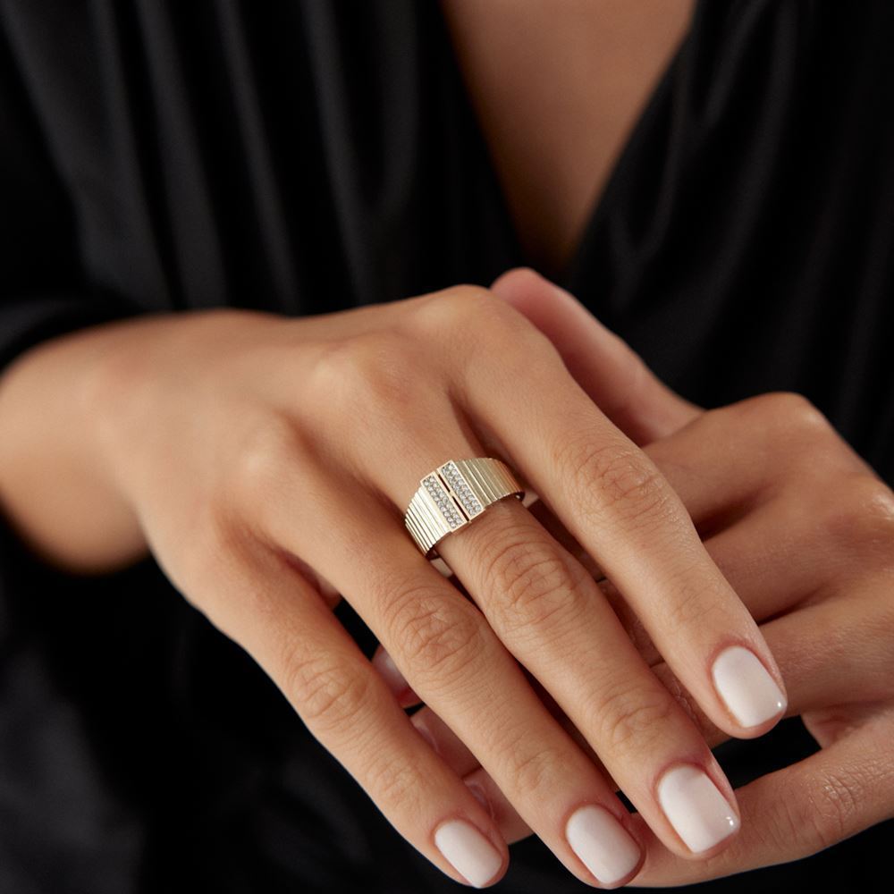 Çift T Taşlı Yüzük