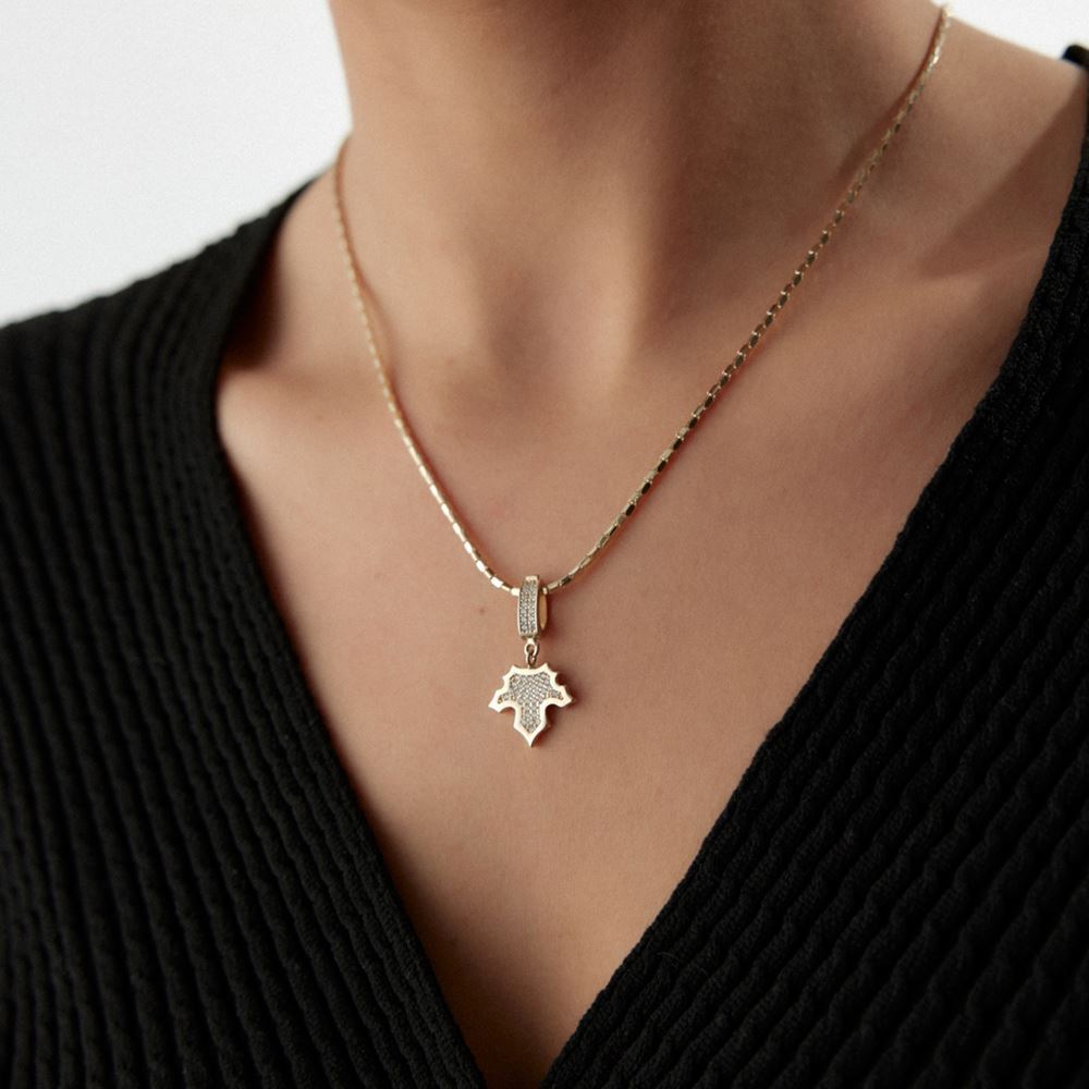 Yaprak Taşlı Charm Kolye Ucu