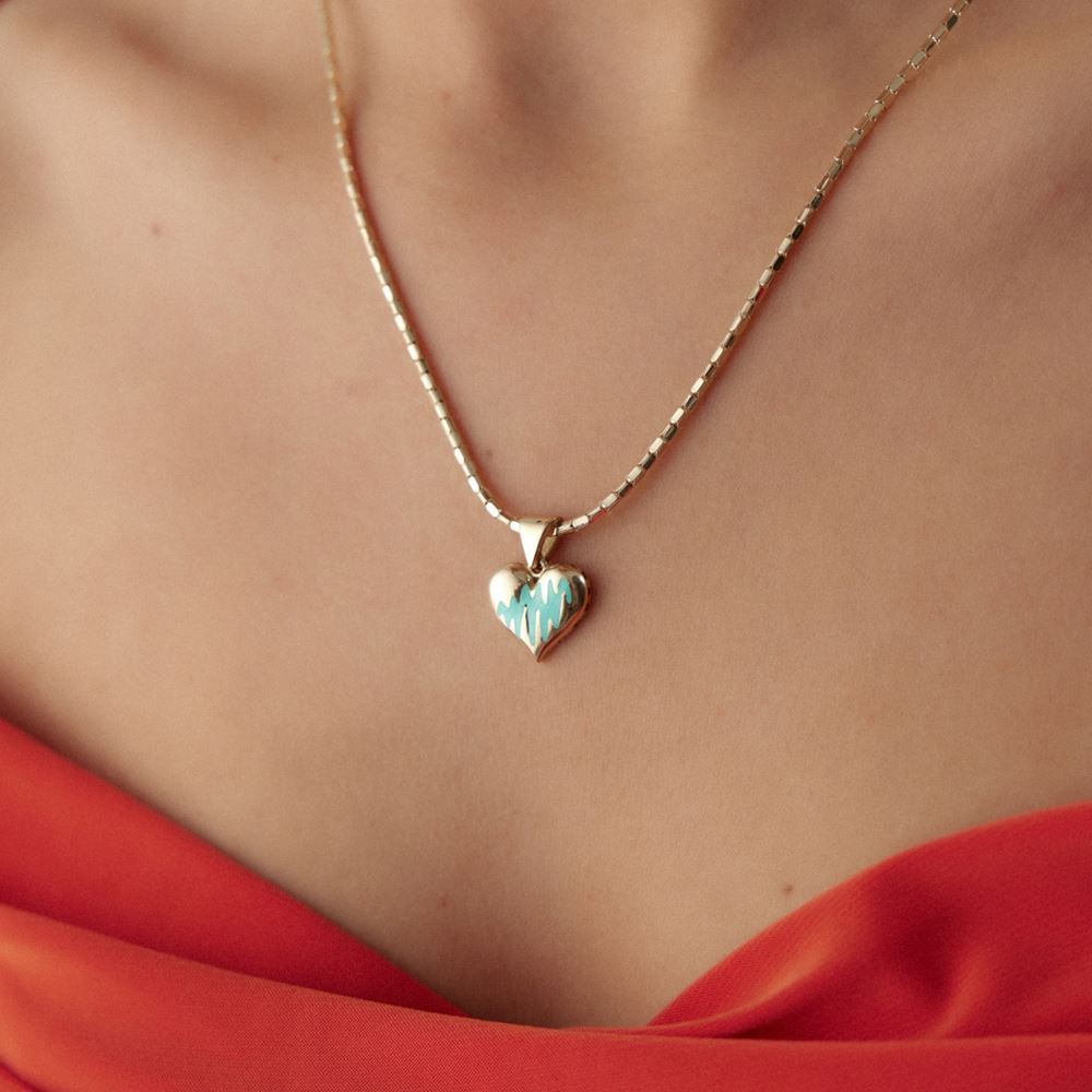 Kalp Mineli Kolye Ucu