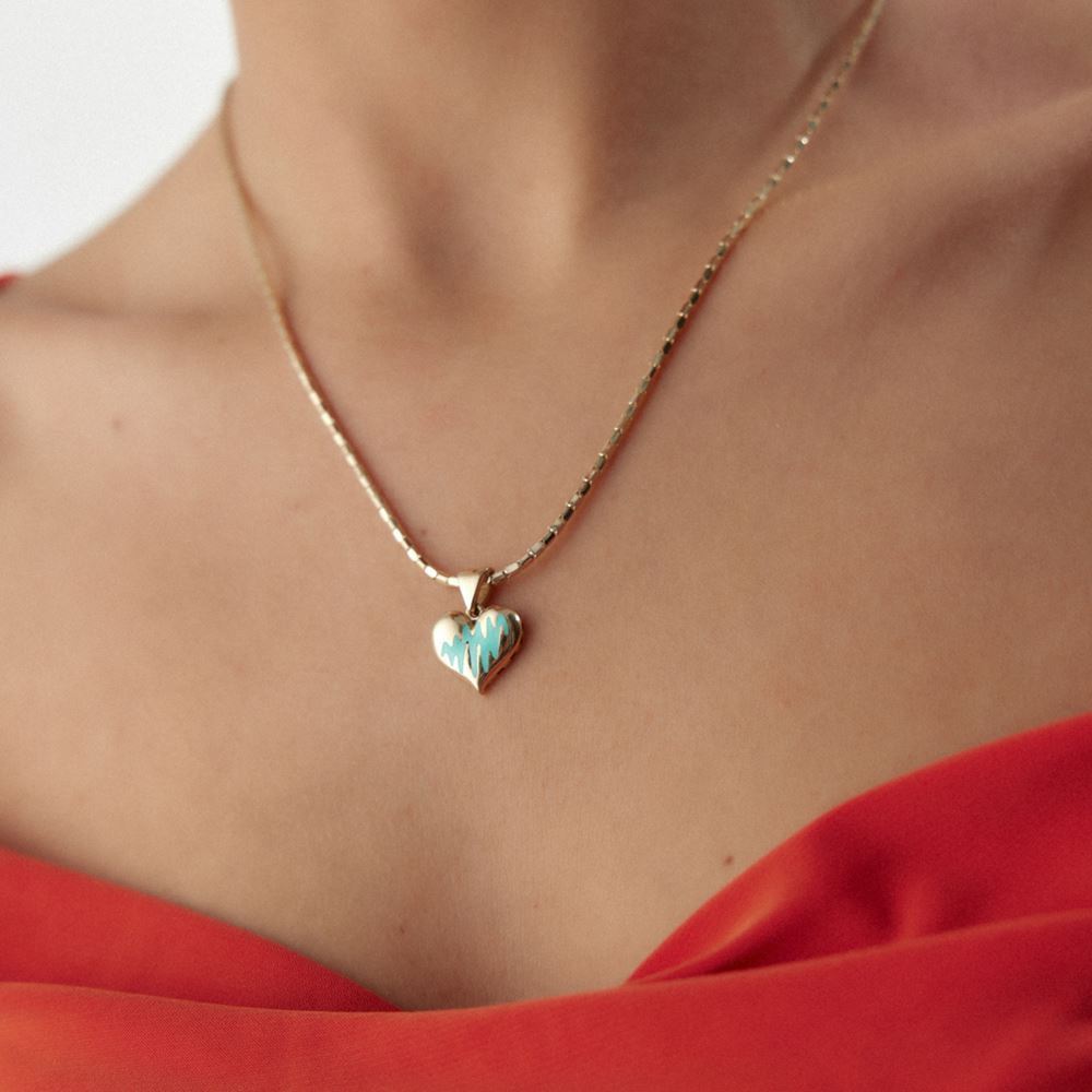 Kalp Mineli Kolye Ucu