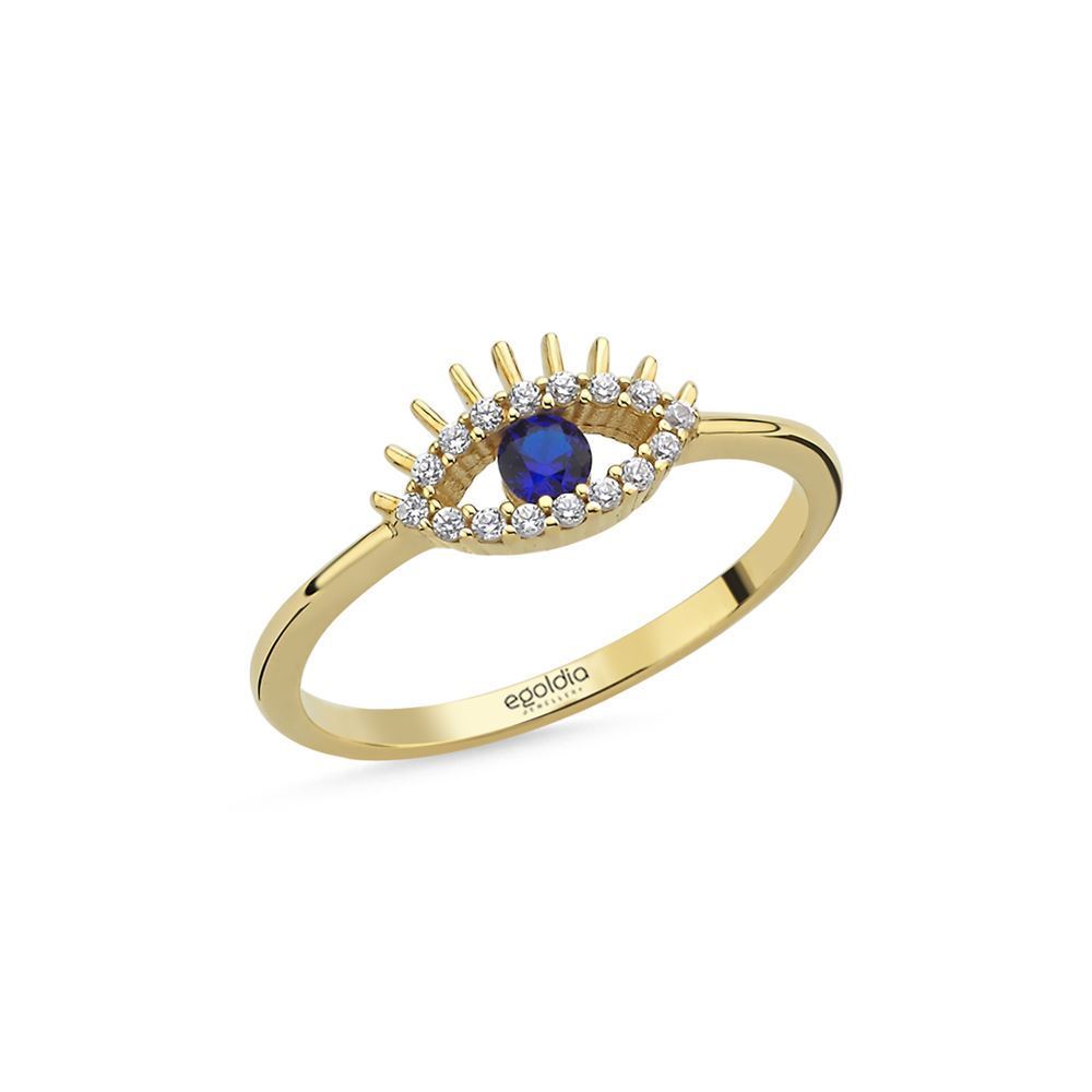 Mavi Taşlı Göz Yüzük