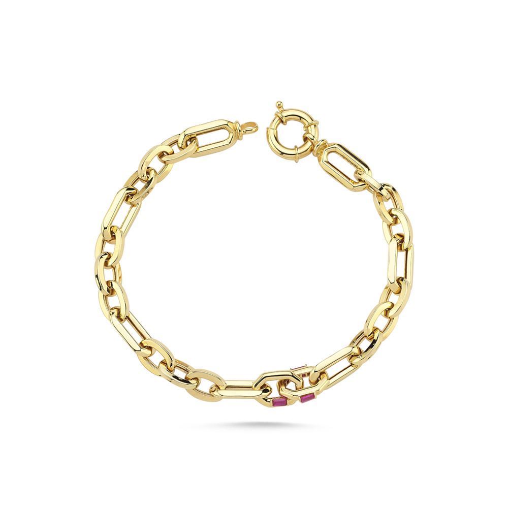 Tasarım Pembe Taşlı Bileklik