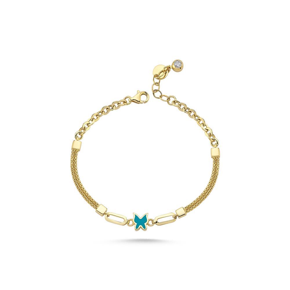 Mavi Beyaz Kelebek Bileklik