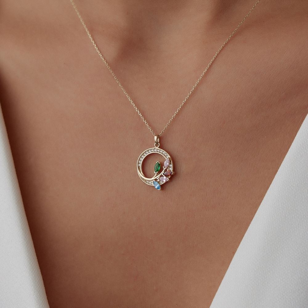 Dörtgen Taşlı Kolye