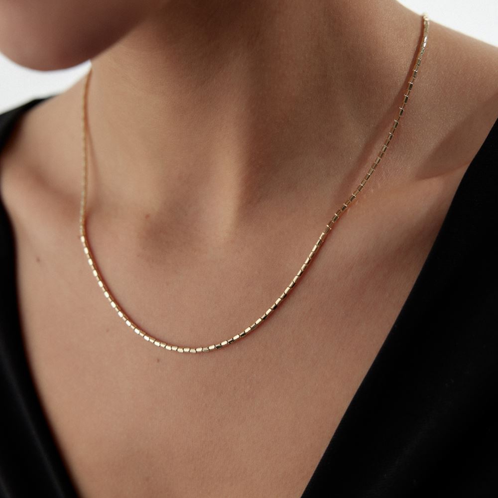 İtalyan Küp Sıralı Kolye 54 Cm