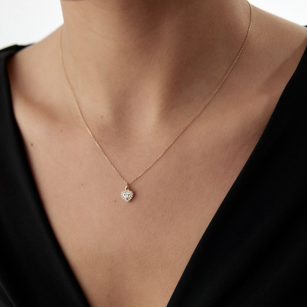 Tektaş Kalp Tasarımlı Kolye