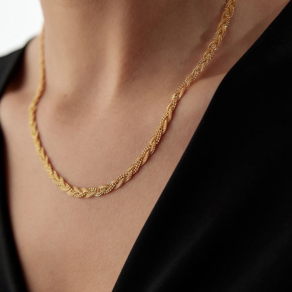 Kırmızı İtalyan Örgü Kolye 48 Cm