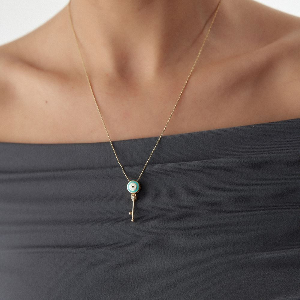 Anahtarlı Nazar Mine Kolye