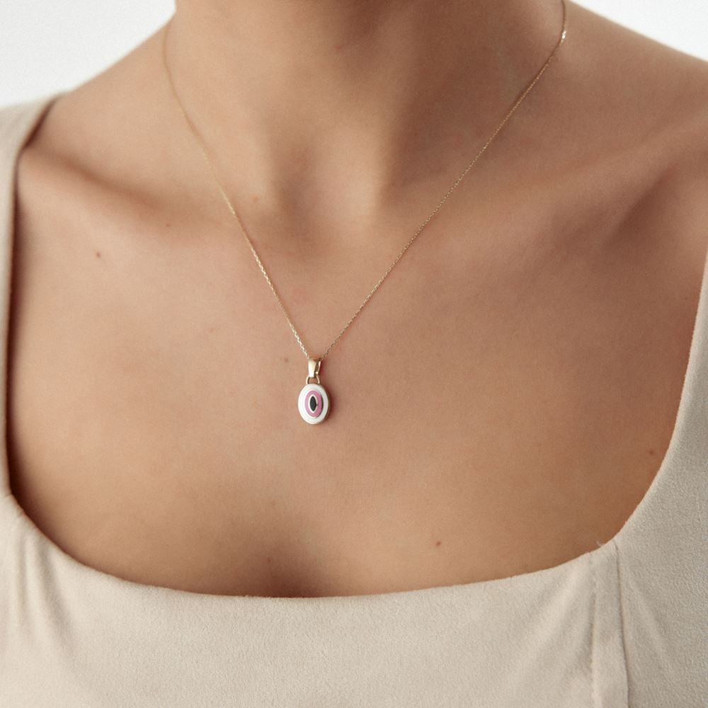 Gözlü Mineli Kolye