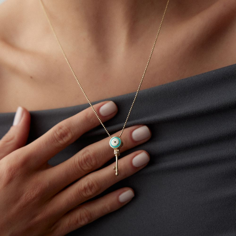 Anahtarlı Nazar Mine Kolye