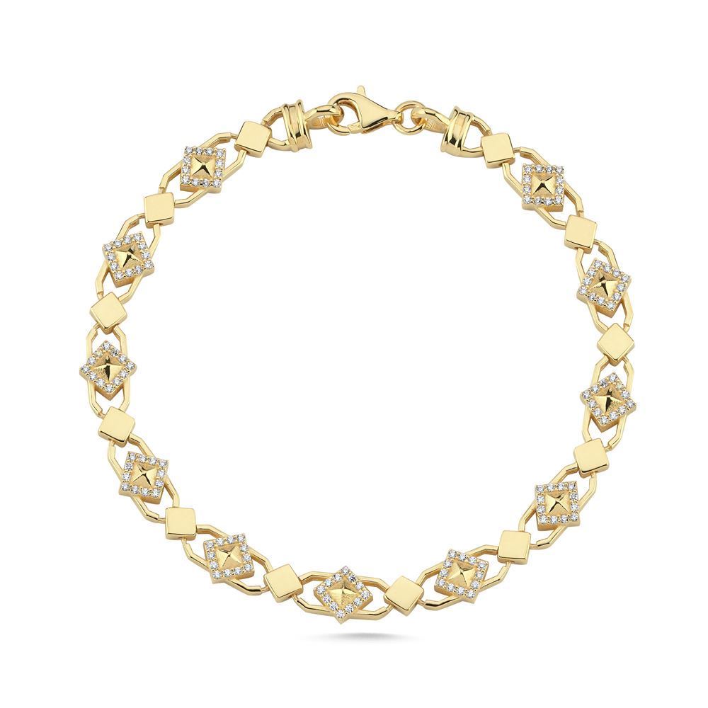 Kare Prizma Yıldız Tasarım Taşlı Bileklik