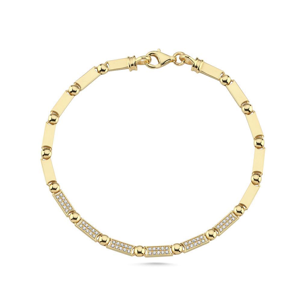 Dikdörtgen Ve Nokta Tasarım Taşlı Bileklik