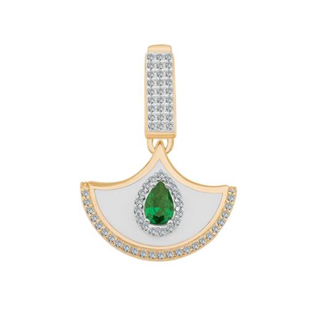 Zümrüt Taşlı Sallantılı 9Mm Bileklik Charm