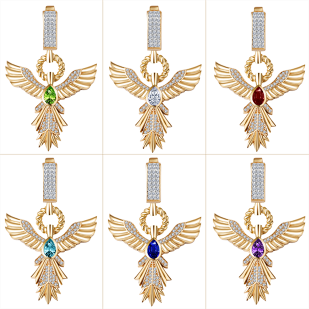 Zümrüt Taşlı Anka Kuşu Charm