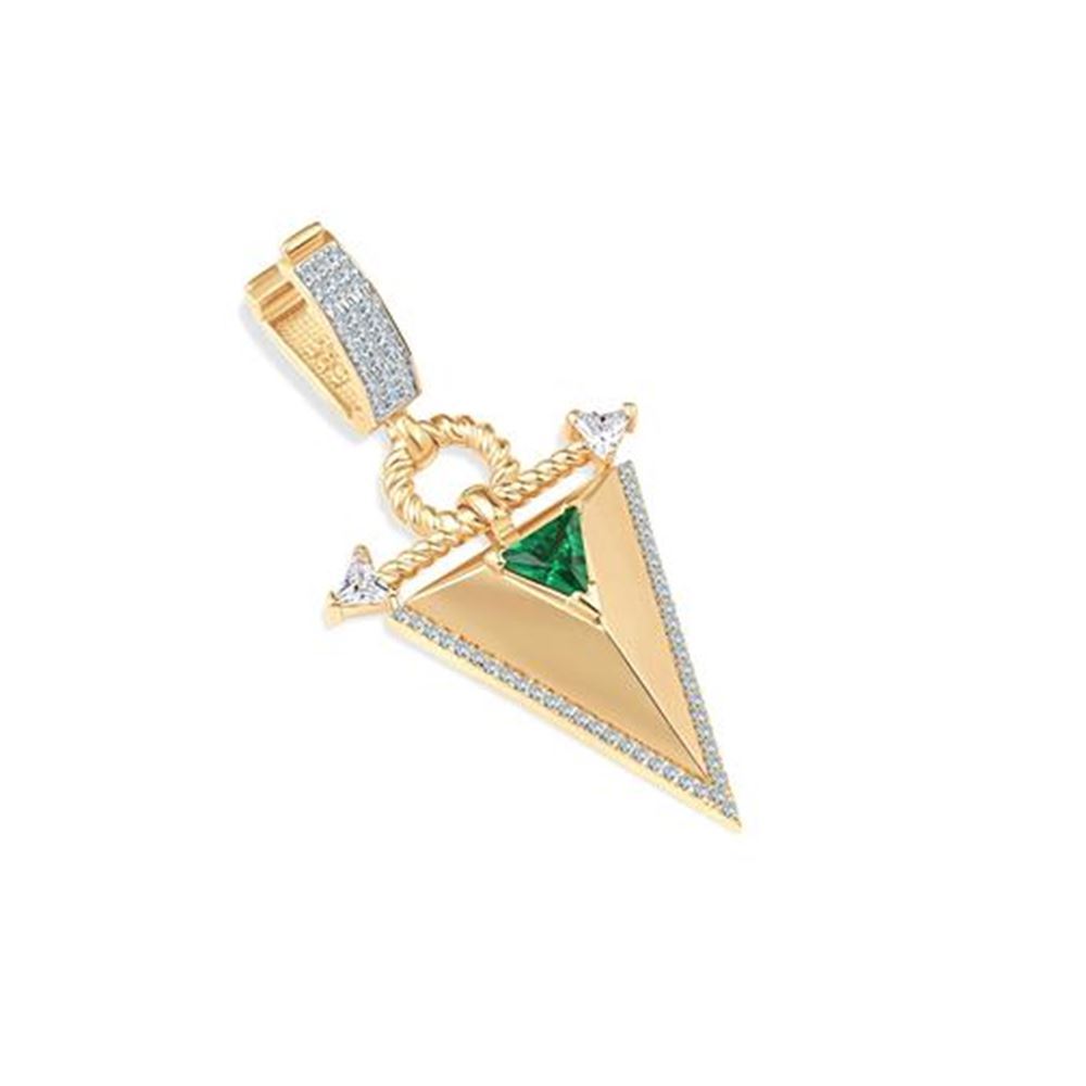 Zümrüt Taşlı Üçgen Charm