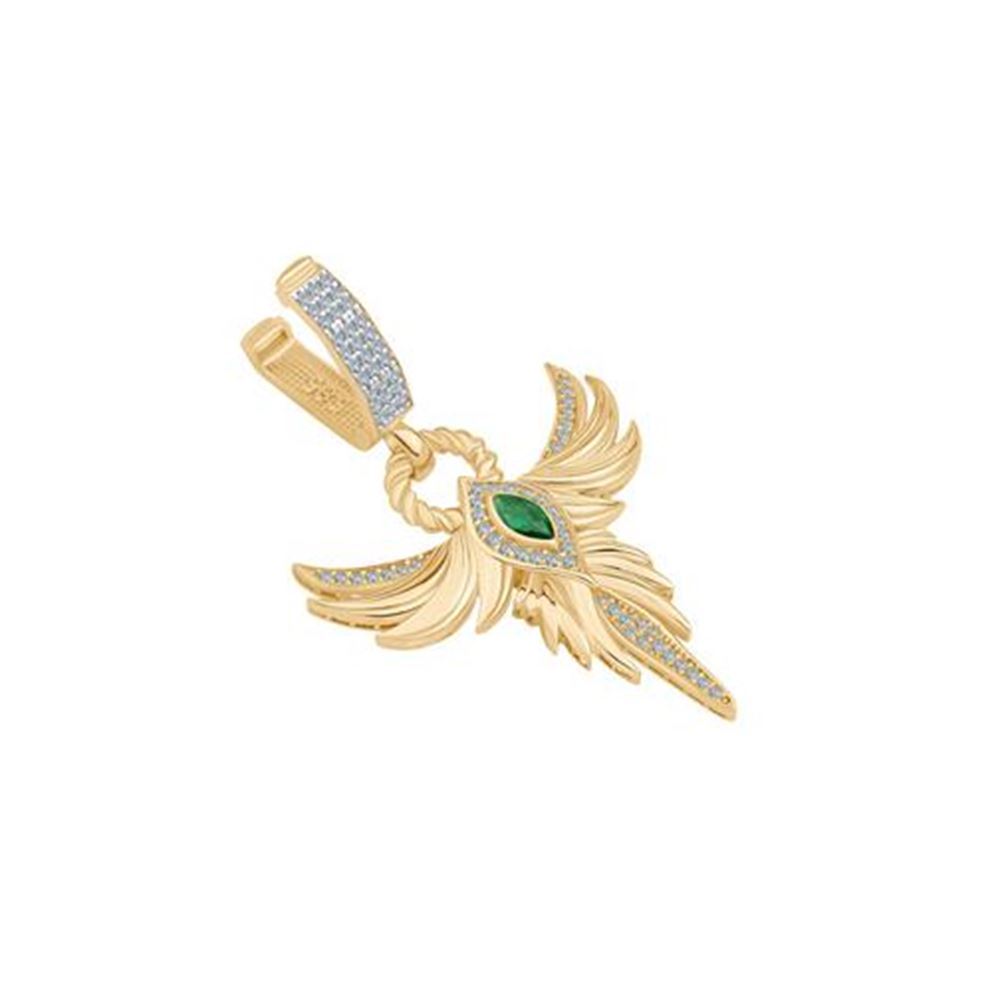 Anka Kuşu Zümrüt Taşlı Charm