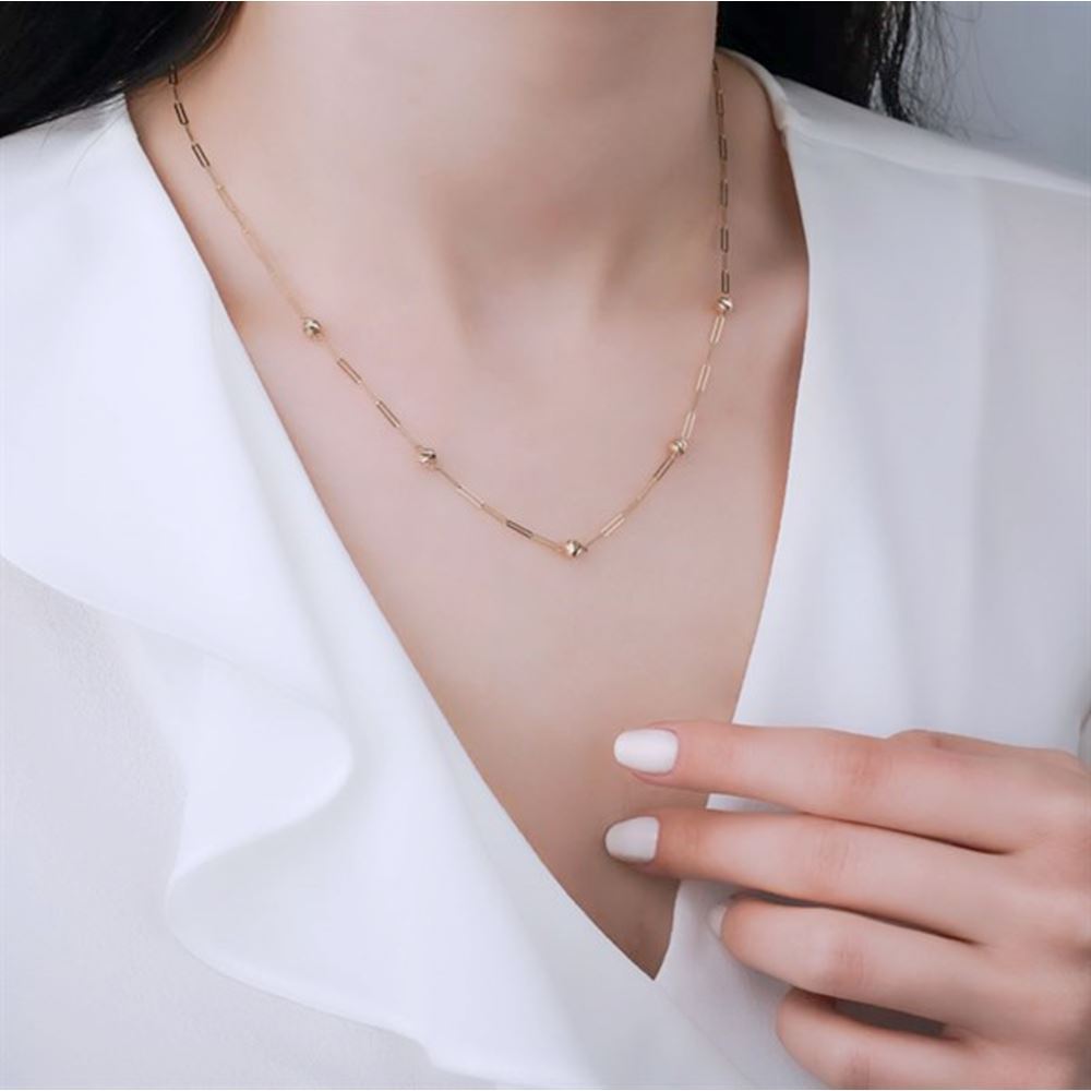 Top Top Altın Zincir Kolye