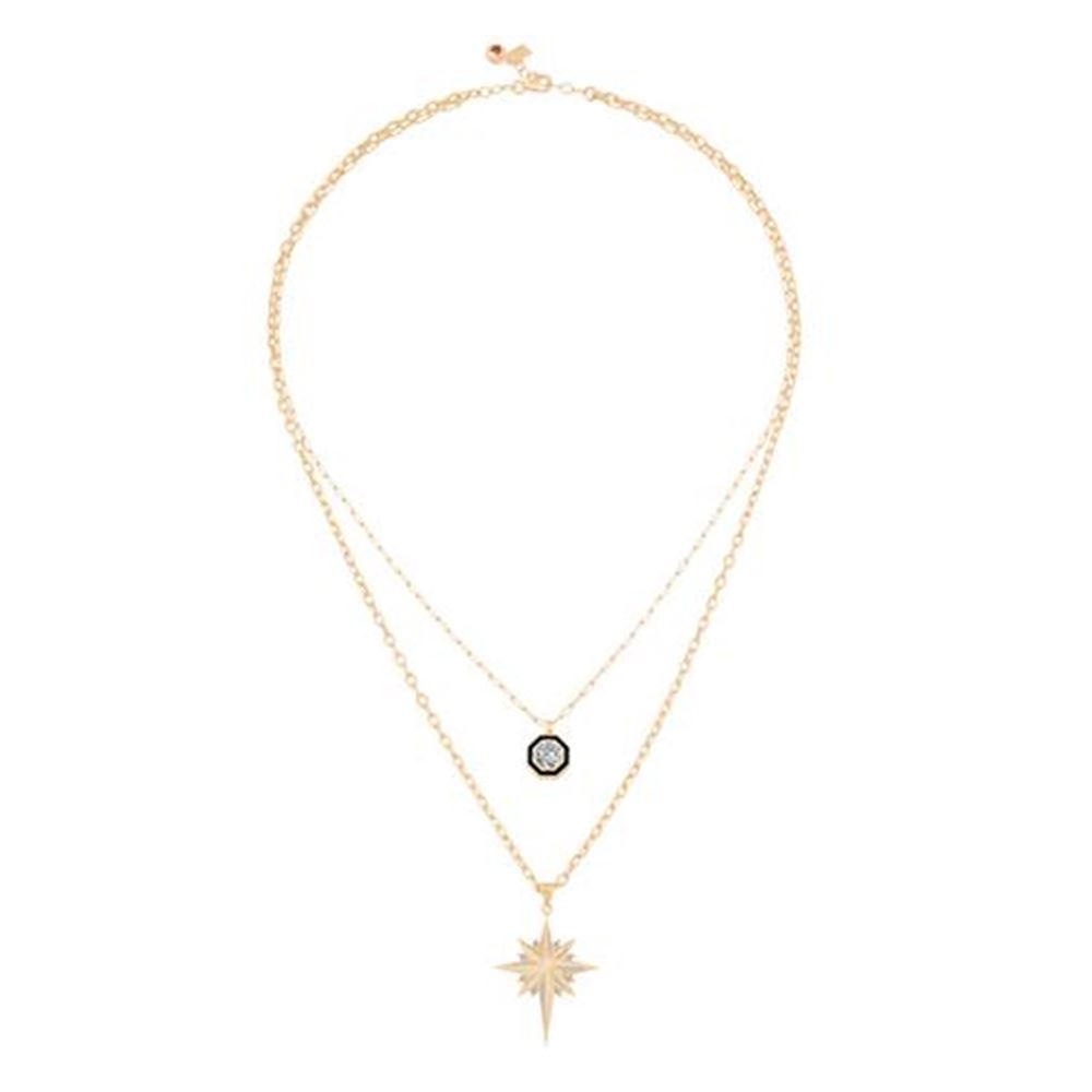 Çift Zincir Kuzey Yıldızı Kolye