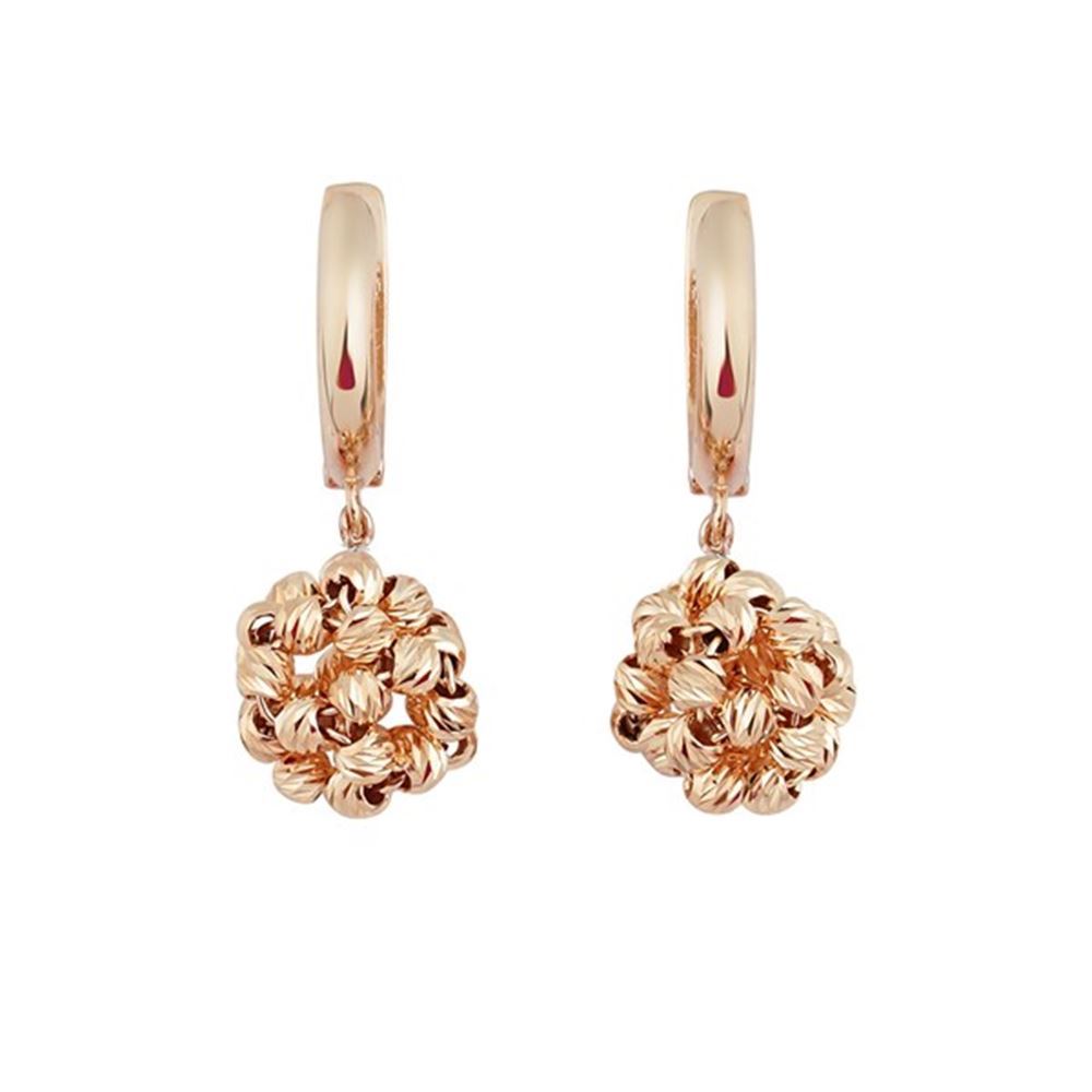 Altın Örme Top Küpe