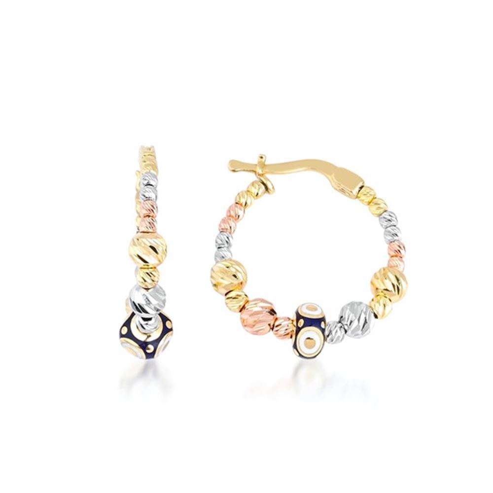 Mavi Mineli Göz Halka Küpe