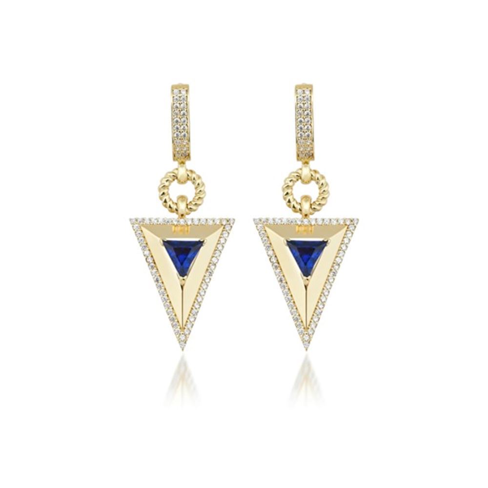 Safir Taşlı Pramit Küpe