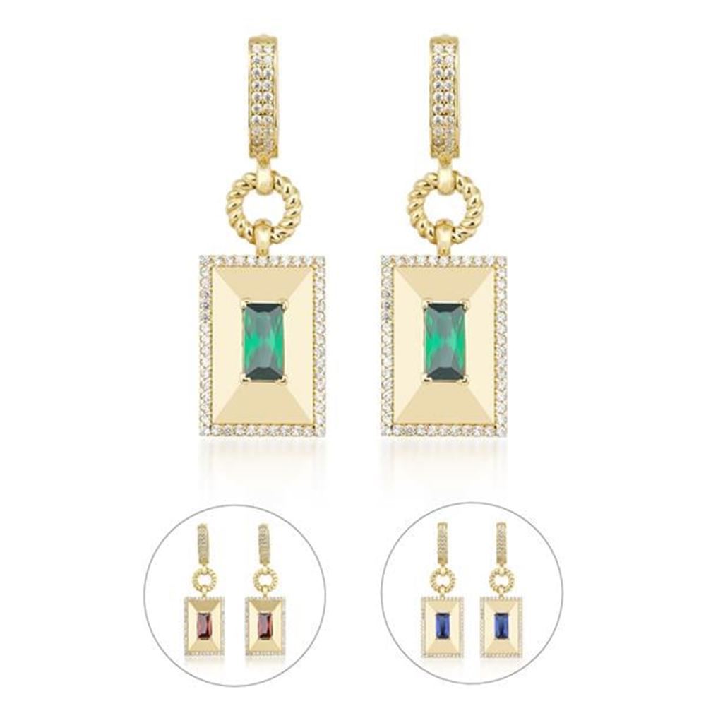 Zümrüt Taşlı Küpe