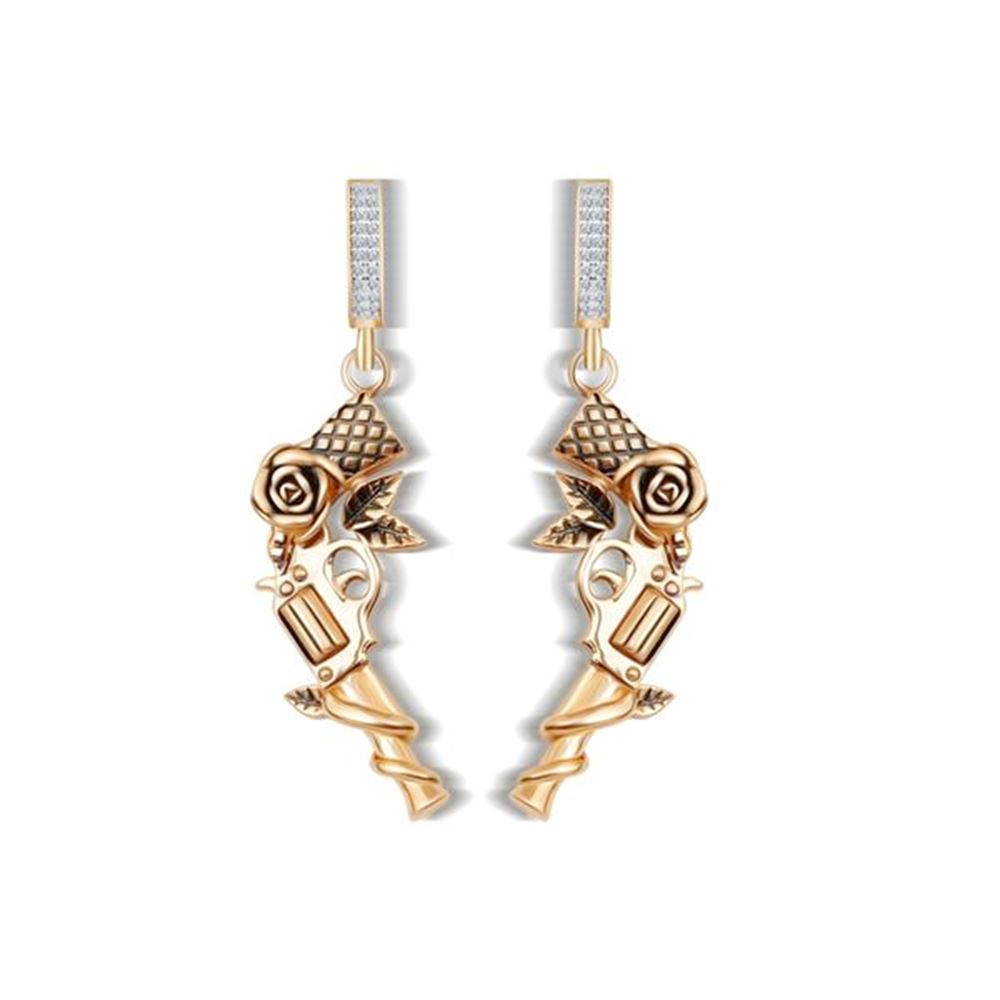 Silah Sallantılı Altın Küpe