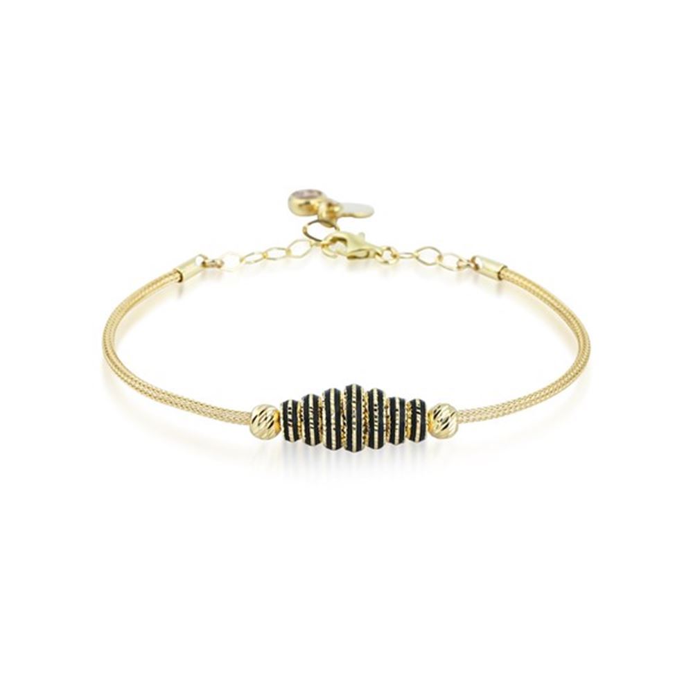 Altın Siyah Mineli Bileklik