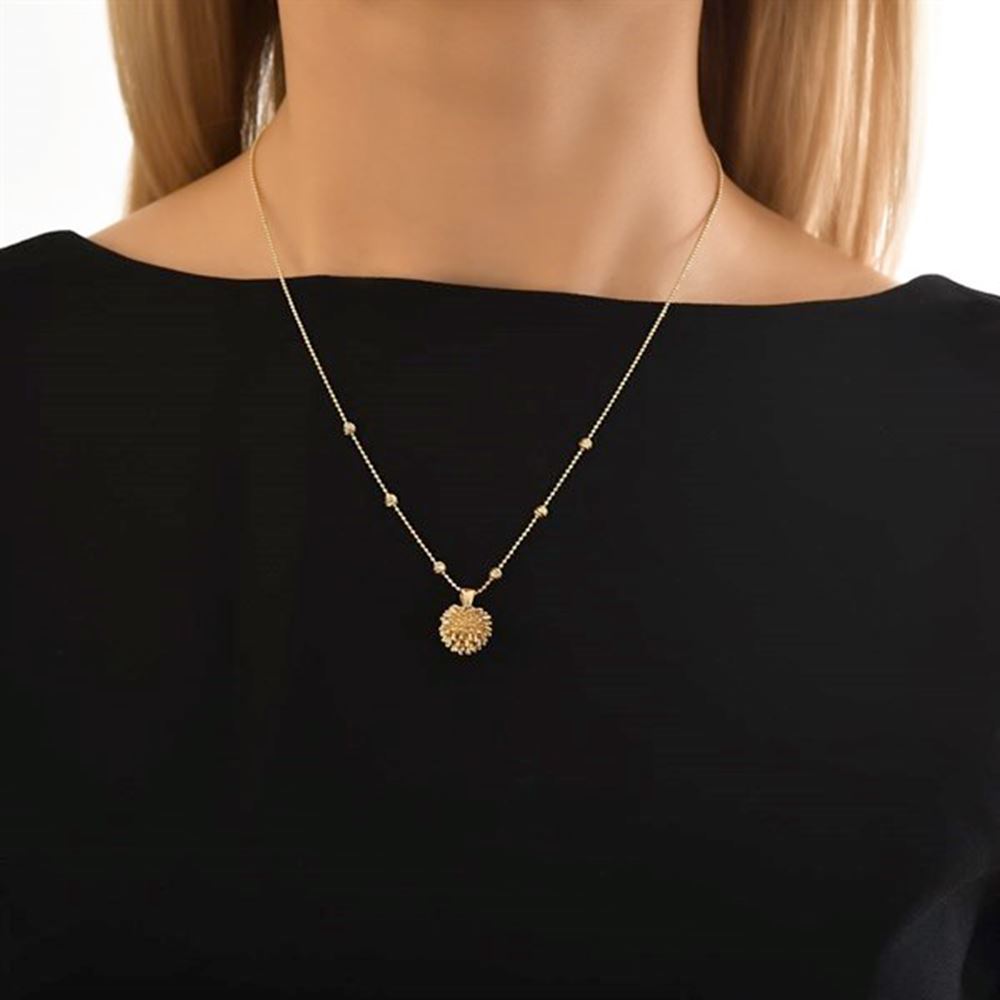 3 Renk Altın Top Kolye