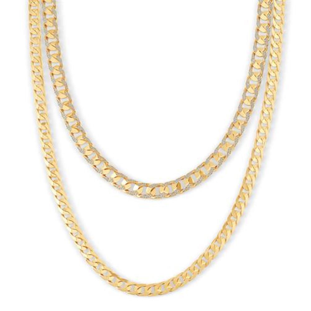 İki Sıra Taşlı Piramit Gurmet Zincir