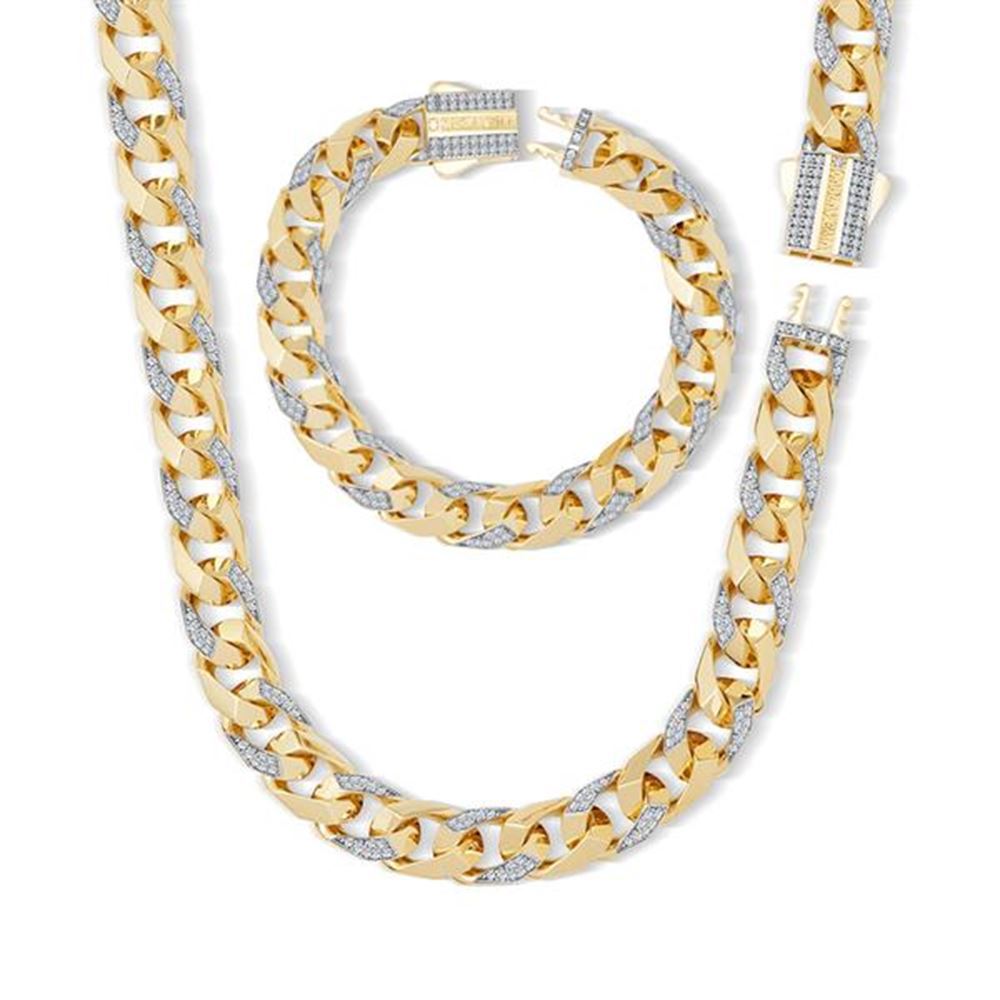 9Mm Piramit Taşlı Altın Gurmet Set