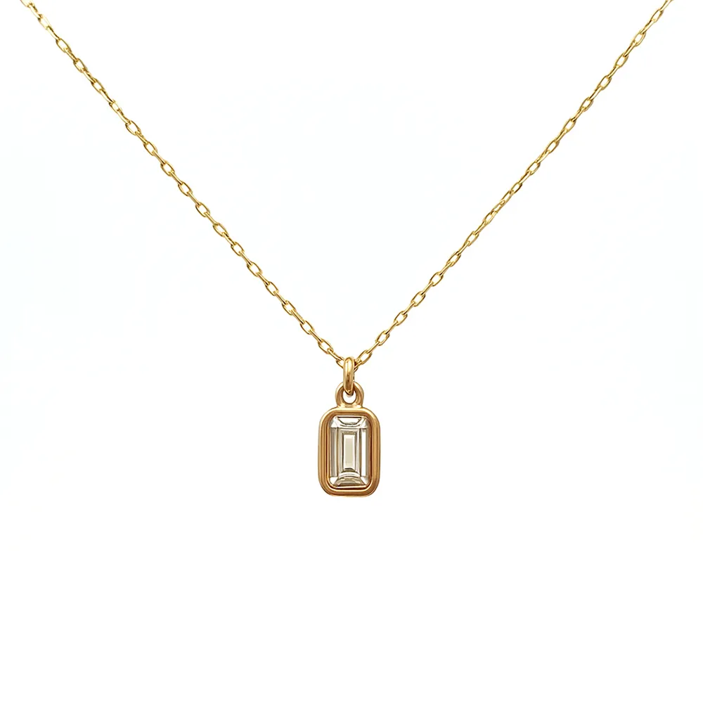 Baget Taşlı Minimal Kolye