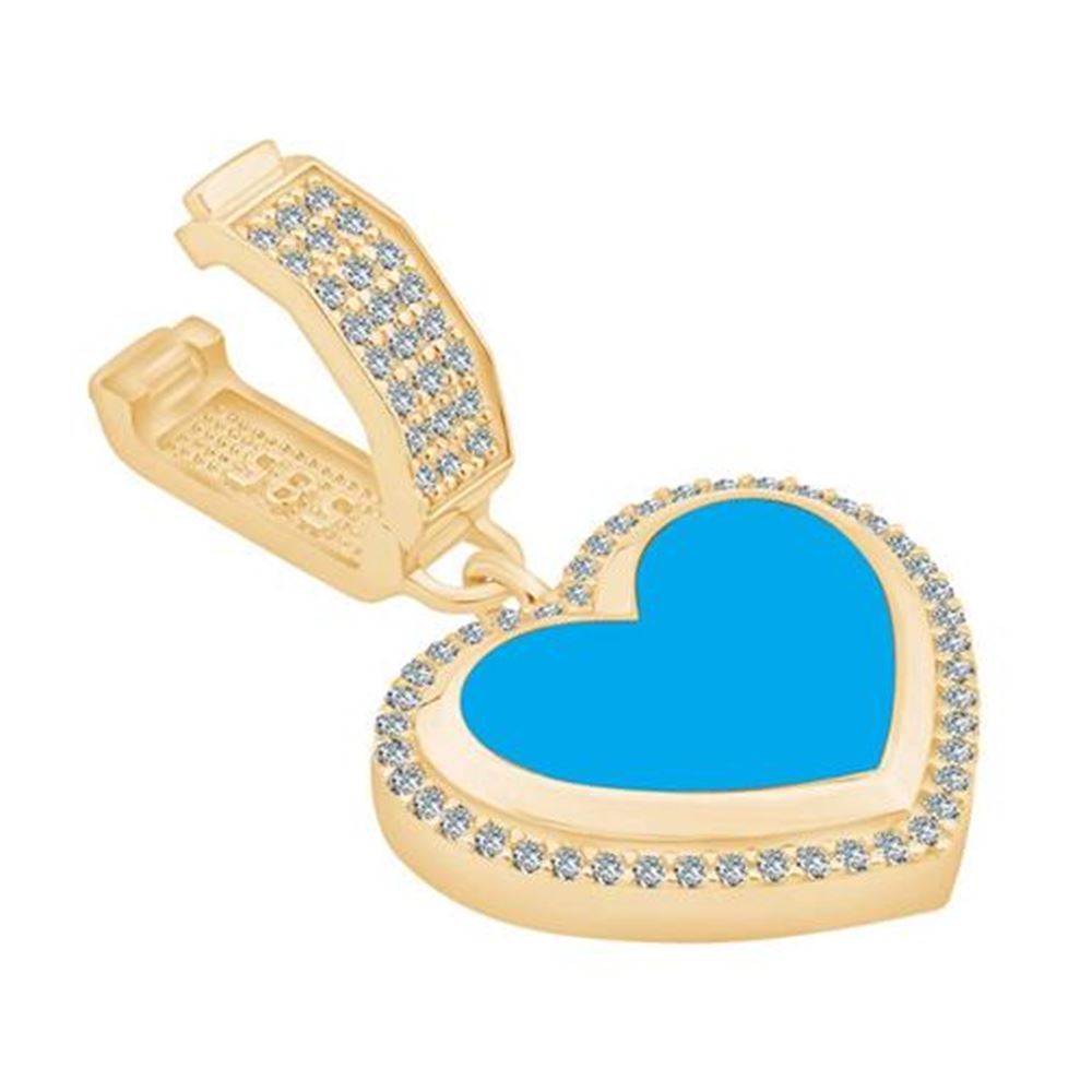 Siyah Mine Kalp Kolye Ucu Charm