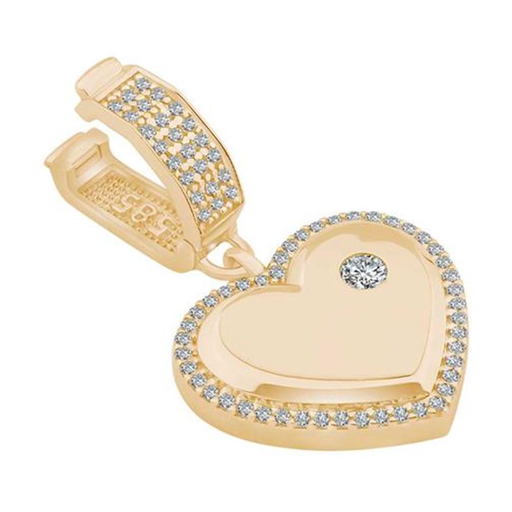 Tek Taşlı Kalp Charm