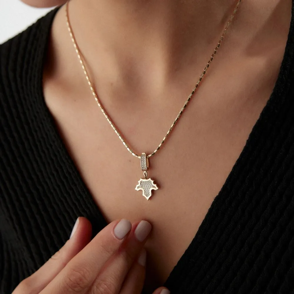 Yaprak Taşlı Charm Kolye Ucu